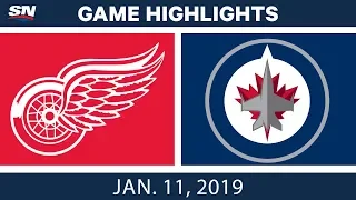 NHL Highlights | Red Wings vs. Jets - Jan. 11, 2019