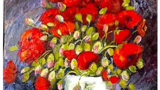 Van Gogh Vase with Poppies (Part 3)  Adding color and Texture