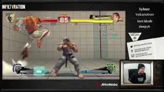 Infiltration (Chunli,Ryu) vs iim83man (Sagat) USF4 FT10