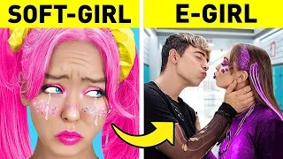 BOM VS. CRUEL TRANSFORMAÇÃO Radical — De Pobre SOFT a E-GIRL POPULAR para o Meu Crush E-BOY