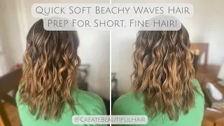 Quick Soft Beachy Waves Hair Prep! Perfect for Bridal Hairstyling With Short, Fine Hair!