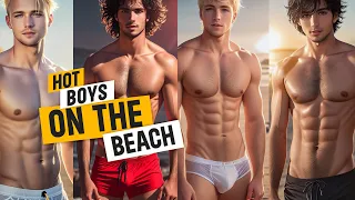 Hot Boys on the Beach | AI Sensual Man Art Lookbook