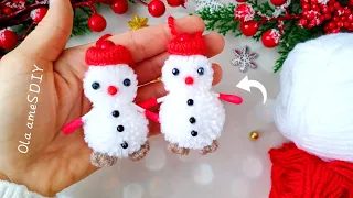 It's so Beautiful ❤️️🎄 DIY Snowman Christmas Ornaments - Easy Snowman Making Idea with Yarn