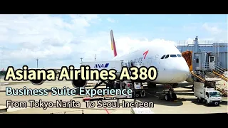 [4K] Asiana Airlines A380/Tokyo-Narita, Jp to Seoul-Incheon, Kr/Business Suite/First Class#A380