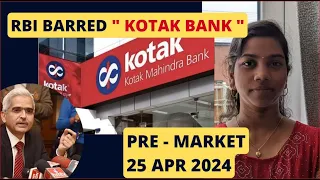 "RBI Barred Kottak Bank" Nifty & Bank Nifty, Pre Market Report, Analysis 25 April 2024 Range