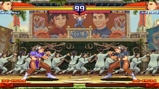 Chun-Li vs Chun-Li Mirror Match! Street Fighter Alpha 3 CPU vs CPU