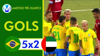 Gols | Brasil 5x2 Emirados Árabes | Amistoso Pré-Olimpíadas 2021 (Globo)