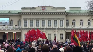 Lithuanian National Anthem - Vilnius - 16 Feb 2017