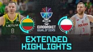 Lithuania 🇱🇹 vs Poland 🇵🇱  | Extended Highlights | FIBA EuroBasket 2025 Qualifiers