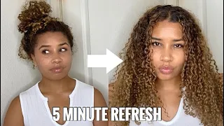 How I Refresh My Curly Hair In 5 Minutes! | Easy Way To Refresh Your Wash and Go