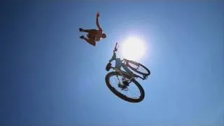 Huge Bike Jump into a Pond 35 feet in the air