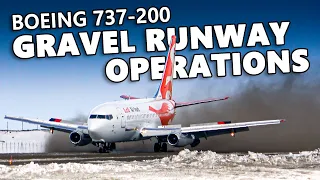 Air Inuit 737-200 GRAVEL RUNWAY OPERATIONS in Northern Quebec! [4K]