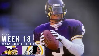 Jim McMahon Takes Vikes Past Skins & Into Playoffs! (Vikings vs. Redskins 1993, Week 18)