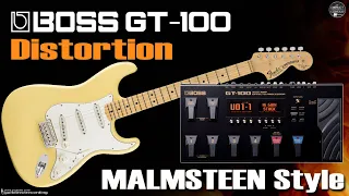 BOSS GT 100 Distortion MALMSTEEN-inspired Guitar Tone FREE Settings