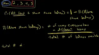 Famous Problem. What is the probability that at least 2 people in a group share the same birthday?