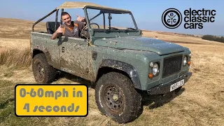 Tesla powered Land Rover off-road adventure