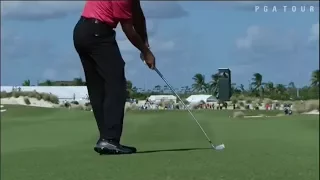 Tiger Woods carries a 2iron 265yrds