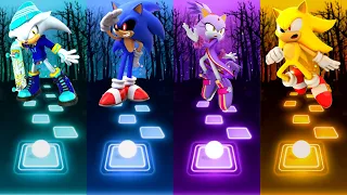 Silver Sonic vs Sonic Exe vs Blaze vs Super Sonic - Tiles Hop EDM!!