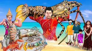 Underwater Seafood Collecting Giant Lobster Machli Wala Hindi Kahaniya Hindi Stories Funny Comedy