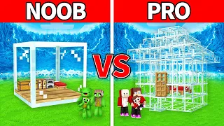 Mikey Family & JJ Family - NOOB vs PRO : Glass Bunker vs Tsunami in Minecraft (Maizen)