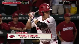 Charlie Welch hits a 3-run homer in the 8th inning to advance to the super regionals