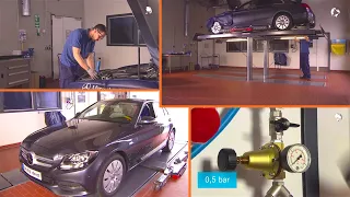 Vidange et remplissage liquide de refroidissement de batterie Mercedes Classe C