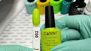 Гель-лак CANNI № 002 лайм, неоновый. Коллекция гель-лаков Canni.