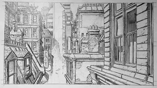 Buildings in One Point Perspective for Comics {Part 1}