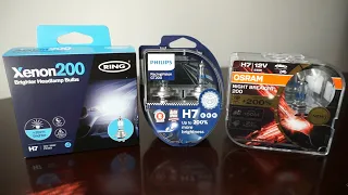 Battle of the +200% Halogens: RING Xenon200, Philips RacingVision GT200, OSRAM NIGHT BREAKER 200