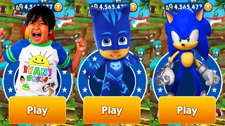 Tag with Ryan Catboy PJ Masks vs Sonic Prime Dash - All Characters Unlocked All Costumes