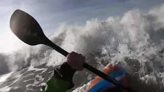 Saunton Sands Kayak Surfing in Feburary