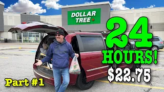 Surviving Off ONLY Dollar Tree for 24 HOURS EATING JUNK!!! PART 1