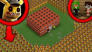 RETO DE LA BASE VS 1,000,000 DE DETECTIVE PIKACHU.EXE | BASE DE TNT VS PIKACHU.EXE MINECRAFT