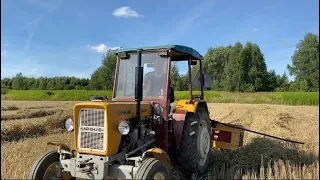 Zgrabianie pokosów & Belowanie  URSUS C-330M & Massey Ferguson 3080