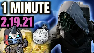 Xur in 1 MINUTE - (2.19.21) 'YAY NEW HUNTERS' Edition! [Destiny 2]