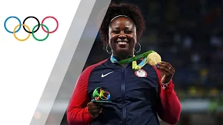 Carter becomes the first ever USA woman to win the shot put Olympic gold
