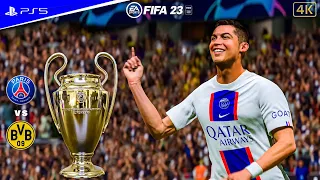 FIFA 23 - Ronaldo Join at PSG | PSG vs. Borussia Dortmund | UEFA Champions League Final | PS5 [4K60]