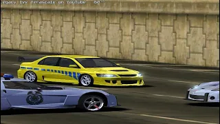 Need for Speed Most Wanted 2 Fast 2 Furious Evo police chase 40 destroyed 54 damaged game crashed :(