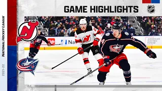 Devils @ Blue Jackets 1/8/22 | NHL Highlights