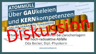 Diskussion von Oda Beckers Vortrag vom 16. September 2020 | Über GAUkeleien und KERNkompetenzen