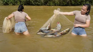 TOP VIDEO: 30 DAYS- Harvesting Fish - cast net fishing video to catch many big fish, Fishing