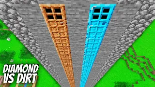 I found a LONGEST DOOR  in Minecraft ! DIAMOND vs DIRT DOOR which is BETTER ?