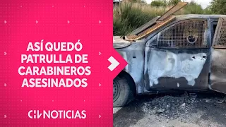 TOTALMENTE CALCINADA: Así quedó la patrulla de carabineros asesinados en Cañete