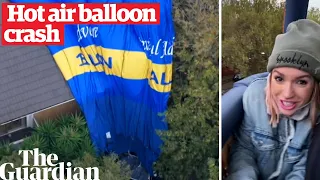 The moment a hot air balloon crashes into Melbourne apartment building