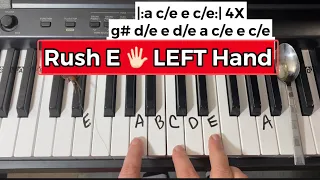 Rush E Piano Easy Tutorial Lesson With Letters 🖐LEFT HAND🖐😜