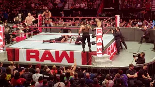 Kevin owens and Samy Zayn with Jinder Mahal vs Strowman Reigns and Bobby in RAW Montréal 30/04/2018