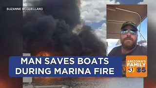 Man jumps into action to save boats during Lake Powell marina fire