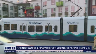 Sound Transit approves free rides for people under 19 | FOX 13 Seattle