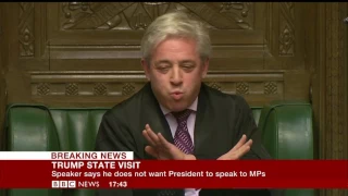 Breaking News 2/6/17 | Speaker Bercow doesn't want Pres Trump speech in Westminster Hall