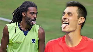 Tennis Most "BIZARRE" Match! | Dustin Brown vs Bernard Tomic (Circus Show?)